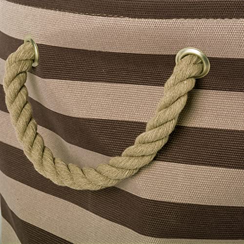 Bone Dry Pet Storage Collection Striped Paw Patch Bin, Small Round, Brown - color: Brown, size: Small Round