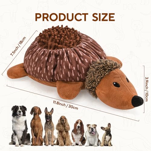 LIFLIX 2 in1 Interactive Hedgehog Dog Toy, Plush Dog Treat Puzzle Toy, Enrichment Toys for Puppy(Not for Aggressive Chewers)