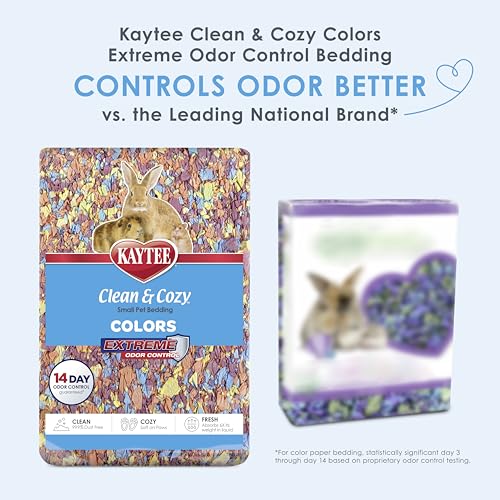 Kaytee Clean & Cozy Colors, Small Animal Bedding with Extreme Odor Control, Kaleidoscope, 49.2 Liters - color: Kaleidoscope, size: 49.2 Liter