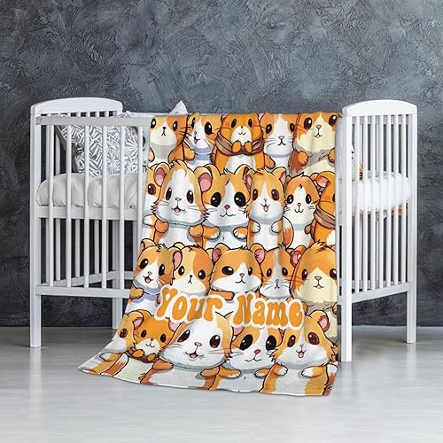 Custom Hamster Throw Blanket for Kids Pets Gifts, 40” x 30” | Soft Flannel, Lightweight but warm, Machine washable, HD print, Wrinkle & shrink resistant, Anti-pilling, Suitable all ages - color: Hamster Blanket 1 Custom, size: XS(30"X40")