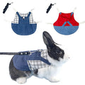 2 PCS Rabbit Harness and Leash Set Bunny Leash with Hat Small Animals Clothes Bunny Outfits for Rabbit Guinea Pig Harness Small Pet Harness for Kitten Tiny Puppy Ferret (A, Large) - size: Large