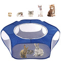 Pawaboo Small Animals Playpen, Waterproof Small Pet Cage Tent with Large Breathable Cover, Portable Outdoor Yard Fence for Chick/Kitten/Puppy/Guinea Pig/Rabbits/Hamster/Chinchillas, Indigo - color: Indigo