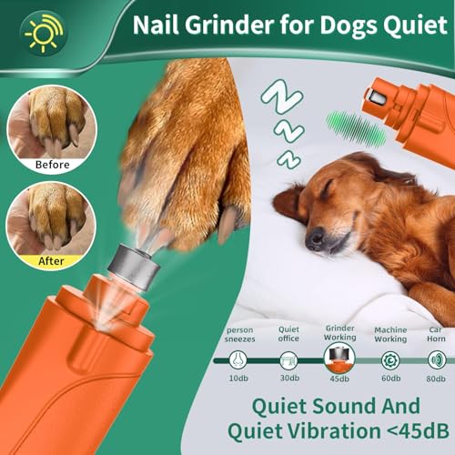 2 in 1 Dog Nail Clippers & Cat Nail Clippers Trimmers for Large Medium Small Dogs Cats Claw Trimmer Quick Sensor and Safety Guard USB Rechargeable Dogs Nail Trimmer with Catcher & 2 LED Lights - color: Orange
