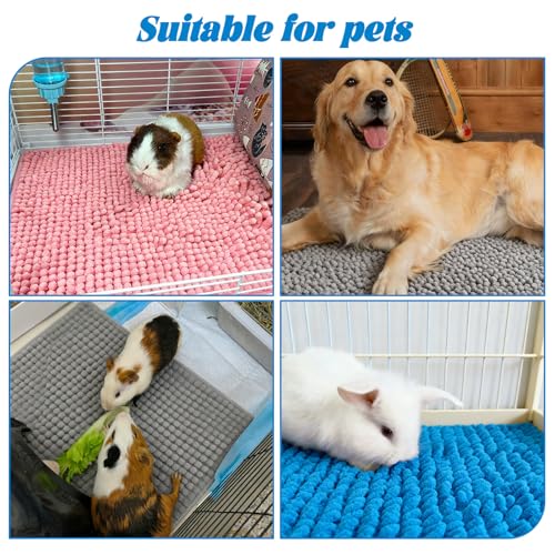 6 Pcs Guinea Pig Fleece Cage Liners, 16 x 24 Inch Guinea Pig Bedding Mats Reusable Guinea Pig Pee Training Pads Rabbit Mat Washable for Small Animal Sleeping