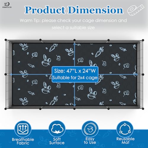 4-Pack Guinea Pig Cage Liner Washable, 24in x 47in Ultra-Absorbent Guinea Pig Bedding for Cage Non-Slip Leak-Proof Pee Pads for Dogs Rabbit Bunny Cat Litter Mat, Navy - color: Navy, size: 24" x 47", 4pcs