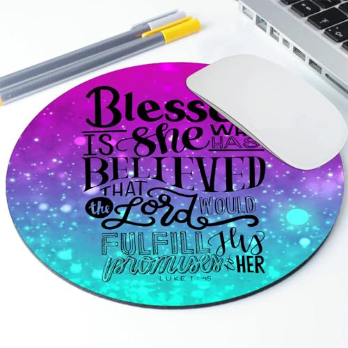 Inspirational Quote ， Gospel of Luke Round Mouse pad Customized Mousepad Non-Slip Rubber Base Mouse Pads for Computers Laptop Office Desk Accessories Mouse pad - color: Inspirational quote ， Gospel of Luke