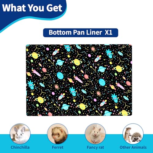 YKD Ferret Cage Liners for Ferret Nation & Critter Nation Cages | Waterproof Chinchilla Cage Accessories, Washable Bedding, for Ferrets, Chinchillas, Rats (Black, Bottom Pan Liner) - size: Bottom Pan Liner