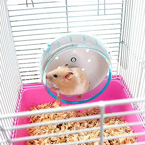GOLDEAL 4.7 Inch Silent Hamster Wheel, Super Mute Spinner Exercise Running Wheel for Gerbils or Mice (Pink)