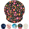 KONVINIT Ergonomic Mouse Pad with Wrist Rest, Small Mousepad with Non-Slip Rubber Base and Smooth Surface, Black Flowers Mouse Pads for Desk, Office Desk Accessories - color: Black Flowers