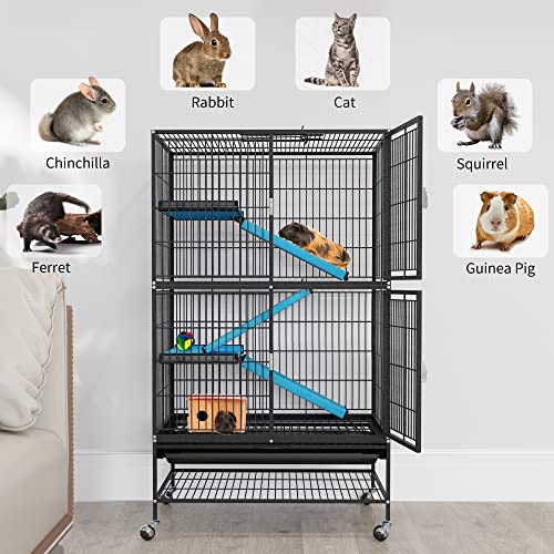 YITAHOME Metal 4-Tiers Small Animal Cages for Rats Ferret Chinchilla Guinea Pig Large Hamster