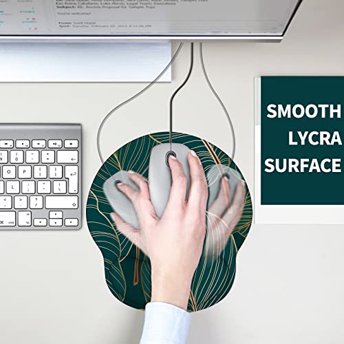 Mouse Pad with Wrist Rest, Comfortable Computer Mousepad with Gel Wrist Support Smooth Surface and Non-Slip PU Base for Pain Relief, Laptop, Office & Home (Tropical Plants) - color: 03Tropical Plants