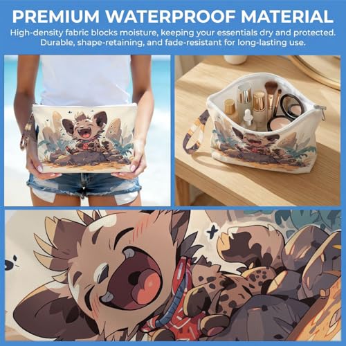 ENGVZ Wet Dry Bag, Waterproof Travel Pouch, Large Zipper Bag For Swimsuits, Diapers, Toiletries, Makeup, Women And Girls Cute Laughing Hyena - color: Cartoon Hyena