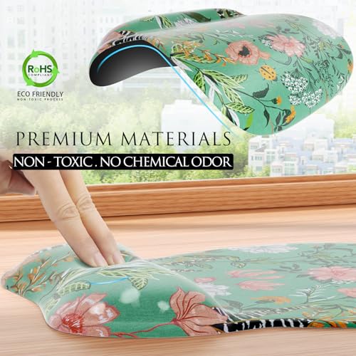MROCO Ergonomic Mouse Pad Gel Wrist Rest, 9.4 x 8.1 in, Garden Whispers | Ergonomic Shape Design, Multiple Pattern Options, Gel Wrist Comfort, Smooth Lycra Surface, Non-Slip PU Base - color: Garden Whispers
