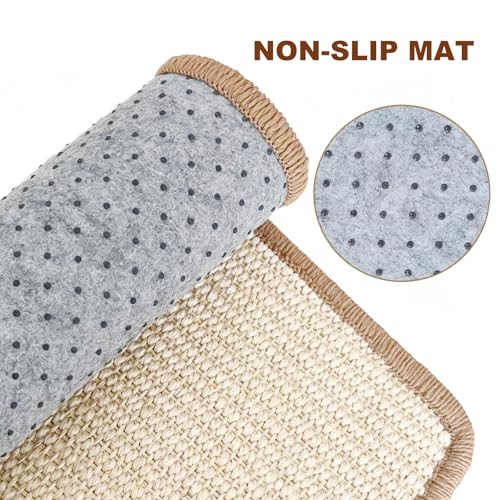 4PCS Rabbit Scratching Mats, Natural Sisal Bunny Scratch Pad Rabbit Mats for Cages, Claws and Teeth Care, Rabbit Chew Toys Bunny Accessories for Bedding Biting Sleeping Nesting (16x12in) - size: 4PCS
