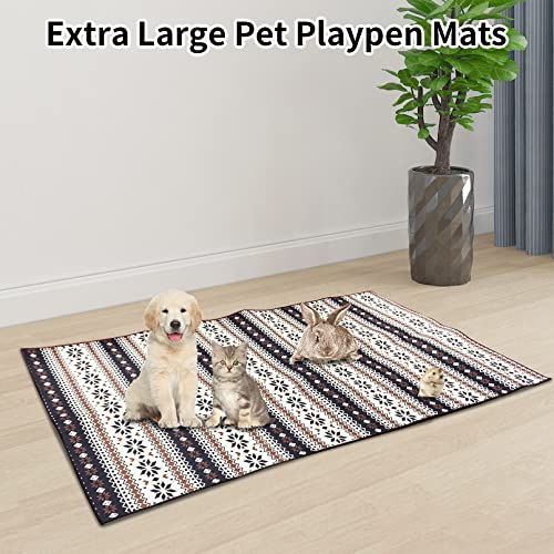 VCEPJH Large Rabbit Floor Mats for Indoor Rabbit Cage Liners Washable 78.7"X47.2" Reusable Bunny Rugs for Playpen Pad Soft Animal Cage Flooring Anti Slip Pet Carpet for Ferret Guinea Pig Bedding - size: 78.7 x 47.2 in