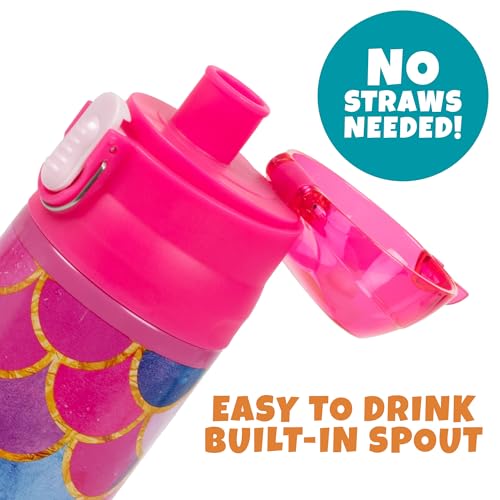 Bentology Stainless Steel 13 Oz Reusable Water Bottle for Kids, Mermaid | Double Wall Insulated, Spill Proof Lid W/Built-in Straw- Keep Liquids Hot or Cold- Easily Fits in Lunch Boxes & Bags - color: Mermaid