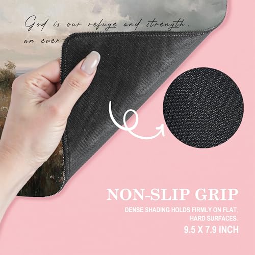 Christian Jesus with Lamb Mouse Pad, Christian Jesus Religious Gifts Mousepad for Office Desk Computers Laptop, Psalm 46:1 Religious Faith Office Supplies Desk Accessories, 9.5x7.9 Inch - color: 18Child