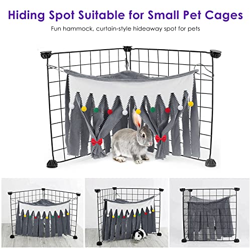 Linkidea Cage Corner Hideout, Pets Forest Corner Hideout for Guinea Pigs, Rabbits, Ferrets, Chinchillas, Gerbils, Hedgehogs, Small Animals Habitat Décor (Gray)