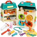 Lehoo Castle Critter Clinic with Key, Pretend Play Doctor Toys for Kids 3-5 | Vet Playset for Toddlers, Animal Hospital with 4 Rooms, 4 Matching Keys, 4 Pets, Medical Accessories, Preschool Toys