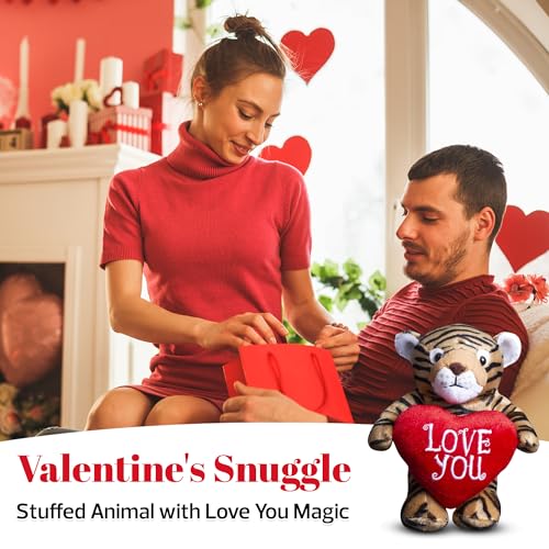TigerStuffed Animal 8 Inches Surprise Valentines Day Stuffed Animals Hideaway Spring Inspired Gift for Girls and Boys Birthday, Valentine’s Day, Easter Day (Tigerstuffed Animal) - style: Valentine Tiger Stuffed Animal