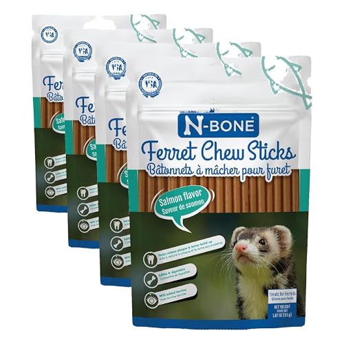 N-Bone Ferret Chew Sticks Salmon Flavor, 1.87-oz Bag (Pack of 4) - size: 1.87 Ounce (Pack of 4)