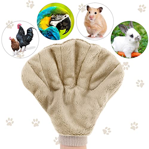 2 Pcs Sugar Glider Bonding Mitt, Calming Sleeping Glove, Bite Proof Animal Handling Gloves, Hedgehog Accessories Calming Glove for Train Your Sugar Glider Small Animals Hamster Rats Pet (Beige) - color: Beige