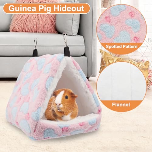 Litewoo Sugar Glider Bed Cozy Small Animal Hammock Hanging House Washable Warm Guinea Pig Hideout Hamster Cave Accessories for Rat Hamster Gerbil Sugar Glider Chinchilla Squirrel and Bird (Large Pink) - color: Pink