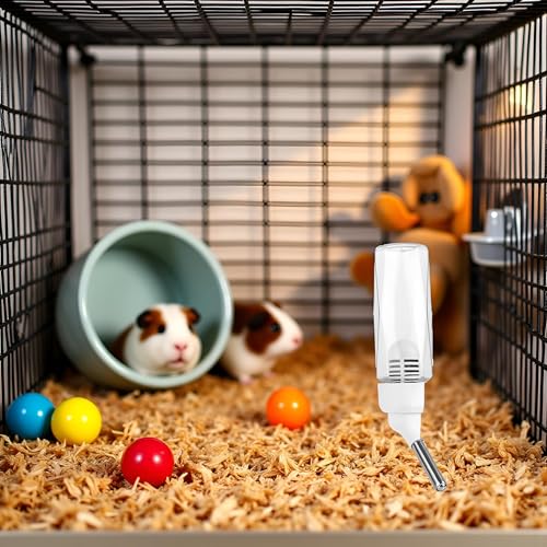 80 ml- No Drip Water Dispenser for Small Animals - Transparent Hanging Bottle for Rabbits, Guinea Pigs, Hamsters, Mice, and Ferrets - Leak Proof with Filter, Water Bottles