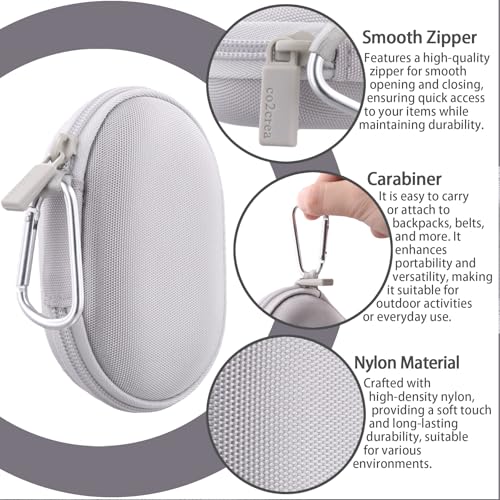 co2CREA Hard Case for Logitech Pebble M350/M350s/M355/i345 Mouse, Off White | Travel Protection, Soft Anti-Static Lining, Hard EVA Shell, Shockproof Dustproof Water Resistant - color: Off White Case