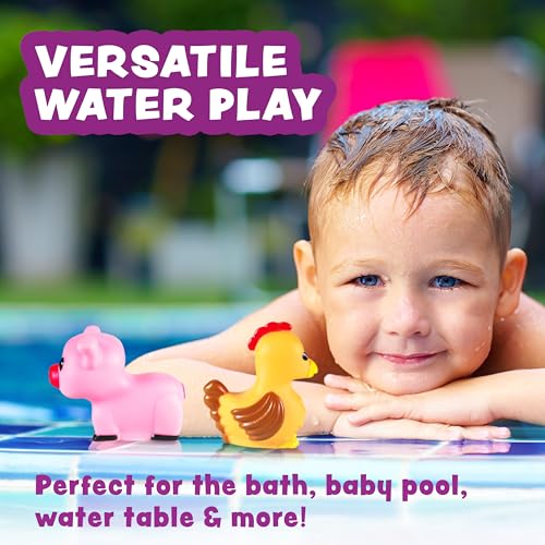 Tub Works® Barnyard™ Mold Free Bath Toys, 6 Pack | Sealed, No Hole Bath Toys Design Keeps Moisture Out | Soft, Squeezable & Float on Water | Farm Animals Baby & Toddler Bathtub Toys | Baby Pool Toys - style: 6 Pack
