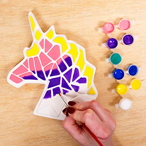 Creative Roots Paint Your Own Stepping Stones Multipack with Butterfly, Unicorn, & Heart, 3 Ceramic Stepping Stones (7 Inch Each), 18 Acrylic Paints, 3 Paintbrushes, Ages 8+ - style: 3 Pack Mystical