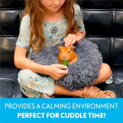Paw Inspired Furr-O Burrowing Pet Bed Enrichment,Removable Base, Light Gray | Cozy Carrier Toy, Zip-On Spandex and Fleece Bottoms, Hideout Cage Accessories for Guinea Pigs, Hamsters, Small Pets, Animals - color: Light Gray