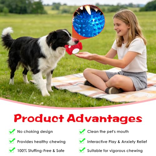 Squeak Dog Toys for Aggressive Chewers, No Stuffing Squeak Dog Chew Toys for Aggressive Chewers, Interactive Dog Toy Ball with Crinkle Paper for Medium Dogs, Large & Small Breeds (A-Red Crab) - color: A-Red Crab