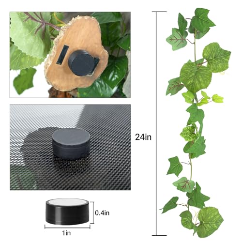 REPTI ZOO Magnetic Hanging Artificial Decoration Plant Climbing Vine for Reptile Terrarium Habitat Tank
