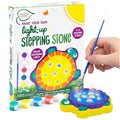 Creative Roots Mini Light Up Turtle Stepping Stone with Color-Changing LED, Acrylic Paints, and Paintbrush - Ceramic Craft Kit for Kids - style: Light Up Turtle