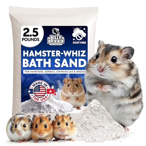 2.5 LB. Hamster Sand Bath - Dust Free, All Natural Volcanic Ash for Fur Health - Sand Bath for Chinchillas, Gerbils, Mice, Degus & All Small Pets - Made in USA - Hamster Accessories by Billy Buckskin - size: 2.5 LB