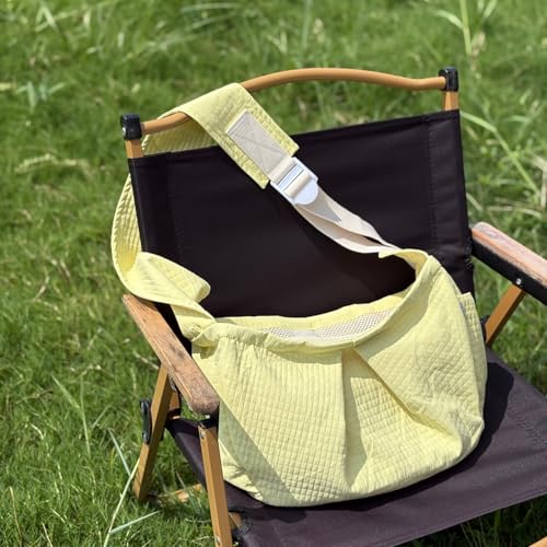 Ferret Sling Carrier - Pet Carrying Bag with Adjustable Strap Hands Free Shoulder Bag Crossbody Travel Slings Soft Small Animal Bonding Pouch Front Backpack for Ferret Rabbit Puppy Kitten (Yellow) - color: Yellow