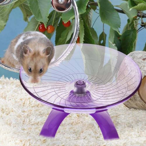 POPETPOP Silent Hamster Running Wheel 7.08 Inch Exercise Wheel for Hamsters Gerbils Hedgehogs Squirrels Quiet Small Pet Running Toy for Daily Activity - color: Purple