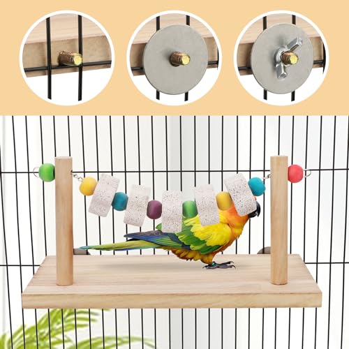 Hypeety Wooden Bird Perch Platform Pet Natural Chewing Toys Health Cage Accessories for Mouse, Chinchilla, Rat, Gerbil, Guinea-Pigs, Dwarf Hamster - color: Chewing Toy