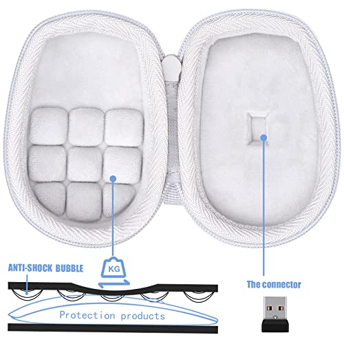 co2CREA Hard Case for Logitech MX Anywhere 3S/3/2S/2 Mouse, Pale Grey | Compact Performance Mouse Compatible, Protective EVA Carrying Storage Bag with Shockproof Foam Cushion and Carabiner - color: Pale Grey Case