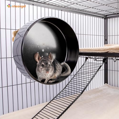 Niteangel 13.8'' Chinchilla Wheel - Quiet & Sturdy Exercise Wheel for Chinchilla or Other Similar-Sized Pets (for Chinchilla, 13.8 inch Running Drum Wheel)