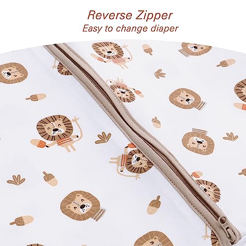 Miracle Baby Sleep Sack with Feet - 0.5 TOG 100% Breathable Cotton Wearable Blanket, Sleeveless Design Sleeping Bag for Baby - color: Lion, size: 2-4 Years(L)