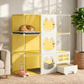 Cat Cage with Litter Box & Clear Door,Indoor Cat Cage Playpen,DIY Cat Enclosures,Multi-Level Detachable Metal,Ferret Cage 42" x 18" x 42" - size: 41.7"L x 18.1"W x 41.7"H