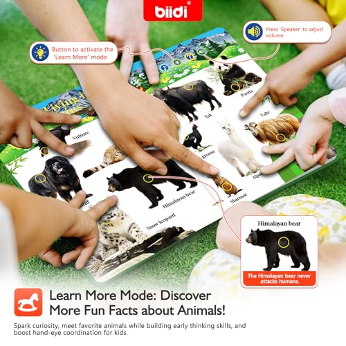 English Interactive Sound Book Talking Activity Toy Gifts Toddlers Kids 3-6 | Rechargeable Audio Book Educational Learning Toy Birthday Xmas Gift Boys Girls 3+ Sensory Autism Toys 171 Animals 600+ Sounds - style: New-Animal World