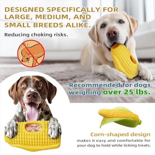 Dog Frozen Treat Toy to Keep Them Busy - Dog Chew Toy for Medium/Large Dogs | Heavy Duty Indestructible Toy for Aggressive Chewer,Interactive Fillable Lick Toy-Food Grade-Easy Clean-Reduce Anxiety-Yellow - color: Yellow-1Pack