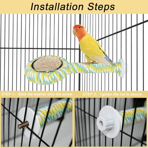 ASOCEA Bird Perch Feeding Cup,Bird Bowls for Cage Parakeet Feeder Parrot Food Bowls Parrot Cage Accessory for Budgie Lovebird Cockatiel Parakeet Canary Finch Small Parrots,Colorful - color: colorful bird feeding cup