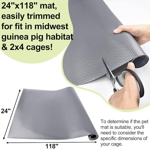 Guinea Pig Bedding Cage Liner 24"×118" 1pcs Waterproof Rabbit Bedding, Waterproof and Reusable Pads for Guinea Pigs, Rabbits, Hamsters, Gerbils, and Chinchillas, Grey Mat - color: 1 PCS Grey 24"×118"