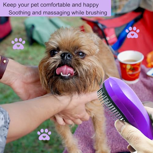 Puppy Brush, Soft Dog Brush for Grooming, Puppy Hair Remover Brush Comb, Grooming Tool for Poodles,Teddy, Yorkies, Maltese, Shih Tzu, Chihuahua, Light Purple - color: Light Purple