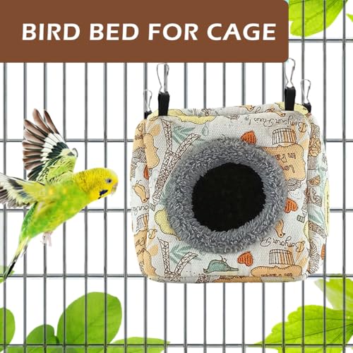 Bird Hammock Bed - Plush Nest for Parakeet Cockatiel Conure Lovebird etc | Warm, soft, breathable, cute, shape preserving