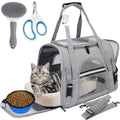 Pet Carrier Bag Airline Approved Up for Cats and Dogs Up to 20LBs, Soft Cat Carrier Dog Carrier Travel Kitten Carrier with Mat, Nail Clipper, Brush, Foldable Bowl Cat Accessories